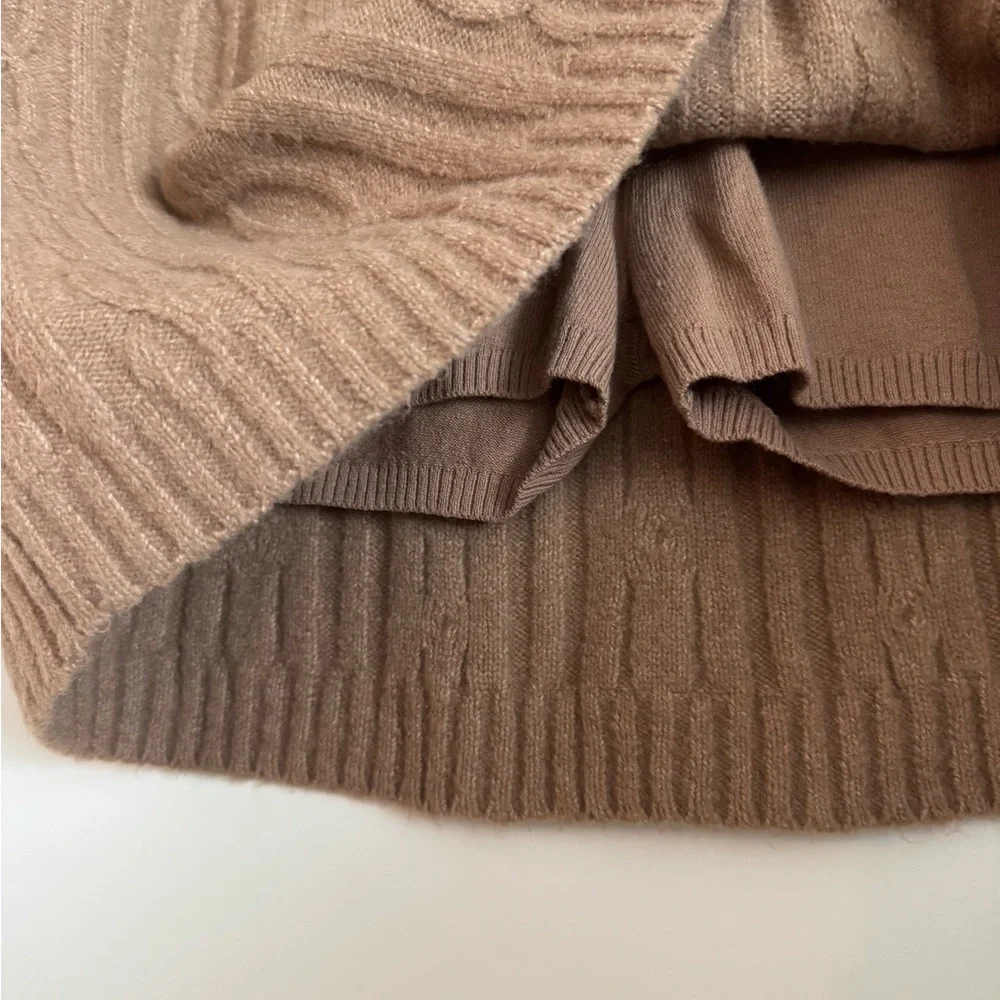 Alo Cable Knit Winter Bliss Skirt, Toasted Almond, Size Large